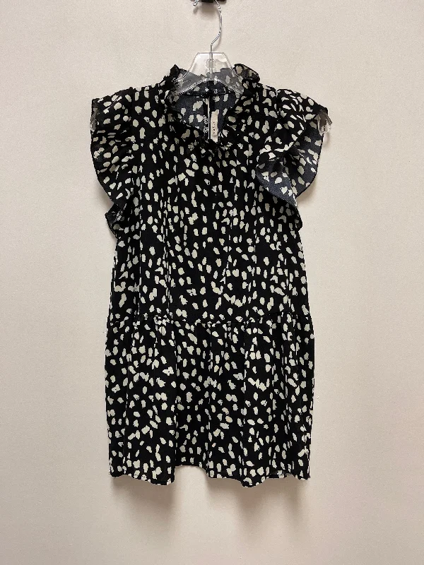 Black & White Top Short Sleeve Enzo Angiolini, Size L