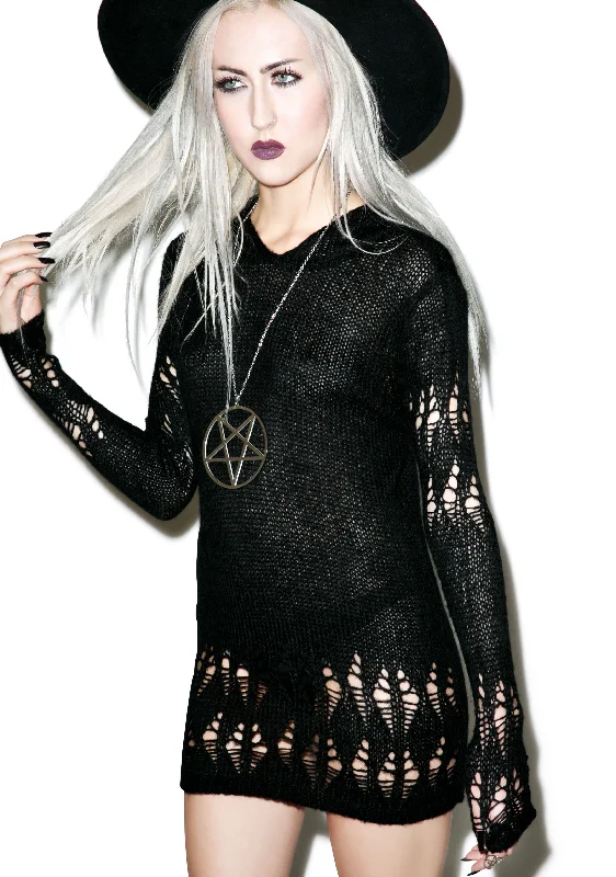 Chic Urban Fashion Look Creep Knit Sweater