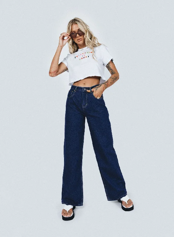 Motel Extra Wide Jeans Indigo Blue