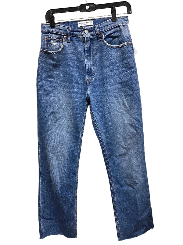 Jeans Straight By Abercrombie And Fitch In Blue Denim, Size: 2