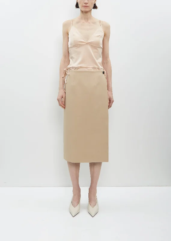 Chic Style Reversible Midi Suit Skirt