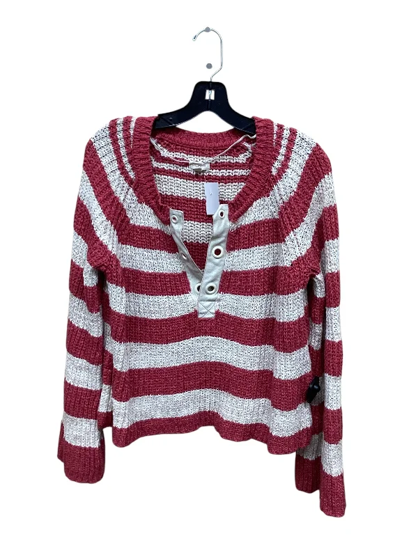 Sweater By Pilcro In Cream & Red, Size: L