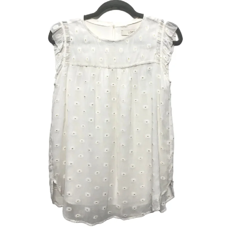 White Top Short Sleeve Loft, Size Xs