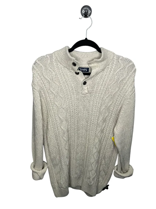 Sweater By Chaps In Beige, Size: L