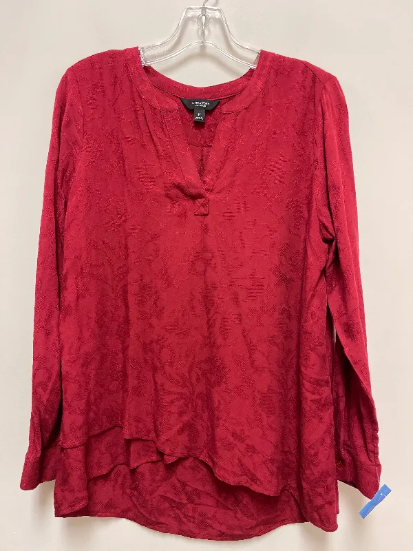 Top Long Sleeve By Simply Vera In Red, Size: M