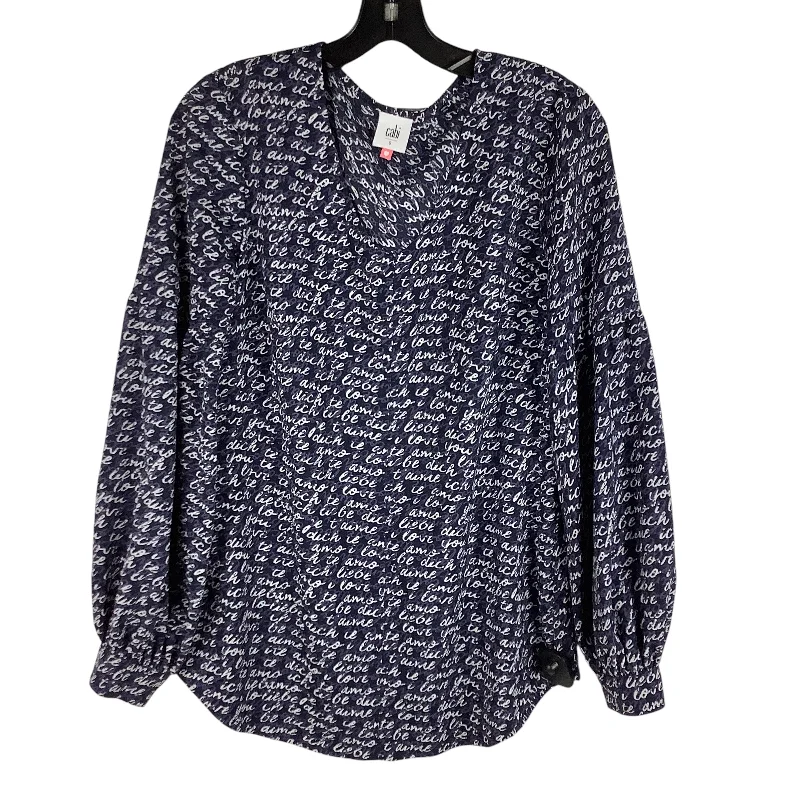 Top Long Sleeve By Cabi In Navy, Size: S