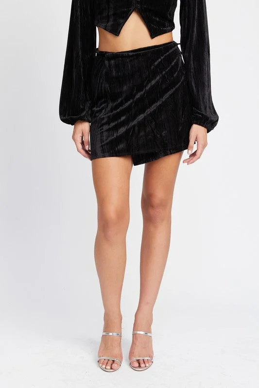 Best Seller Hot Girl Velvet Dreams Wrapped Mini Skirt