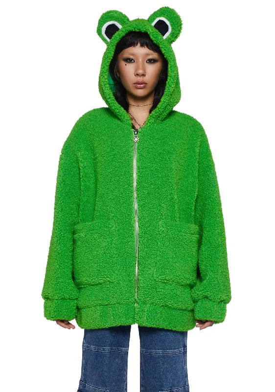 Toadally Terrific Hooded Sherpa Jacket