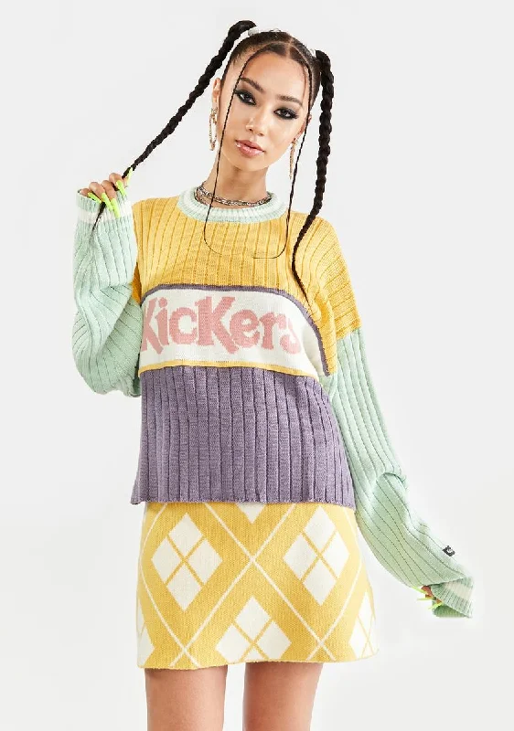 Flash Sale Wide Rib Panelled Jumper