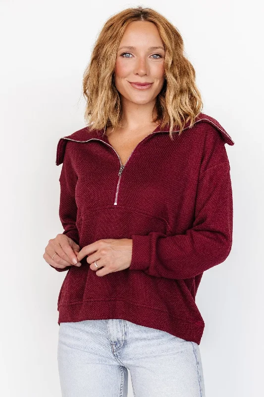 Shiloh Half Zip Pullover | Burgundy