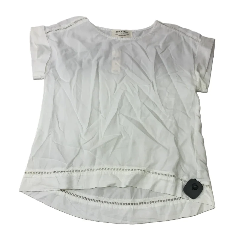 White  Top Short Sleeve By Cloth & Stone  Size: Xs