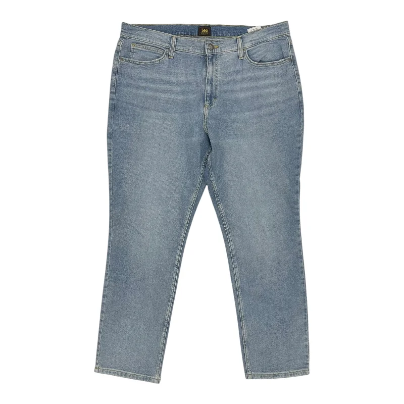 Jeans Straight By Lee In Blue Denim, Size:16