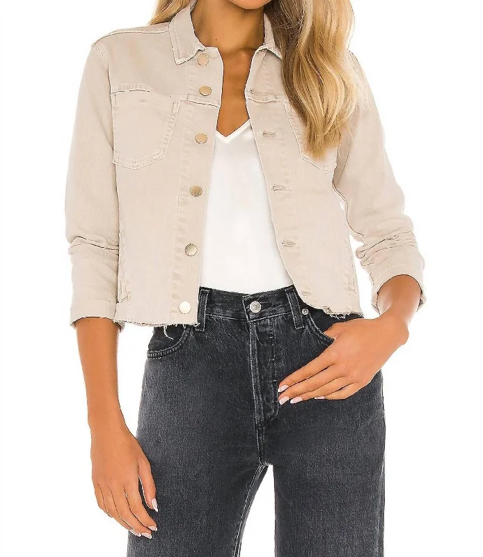 Janelle Denim Jacket In Biscuit