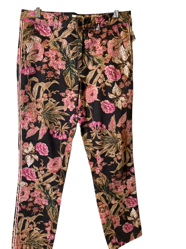 Jeans Skinny By Anthropologie In Floral Print, Size: 10