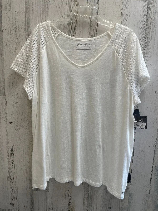 White Top Short Sleeve Eddie Bauer, Size 2x