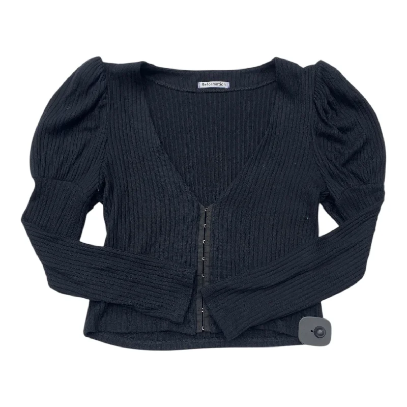 Top Long Sleeve By Reformation In Black, Size: M