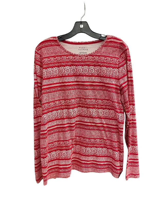 Top Long Sleeve By Talbots In Red, Size: L