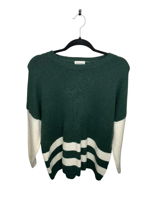 Sweater By Cmc In Green & White, Size: M