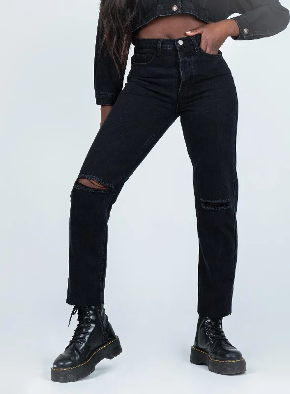 Attica Knee Rip Denim Jeans Black