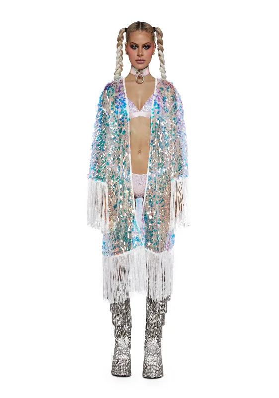 Drama Shield Sequin Kimono