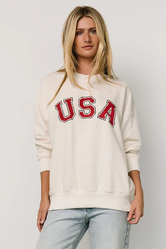 USA Oversized Sweatshirt | Ivory