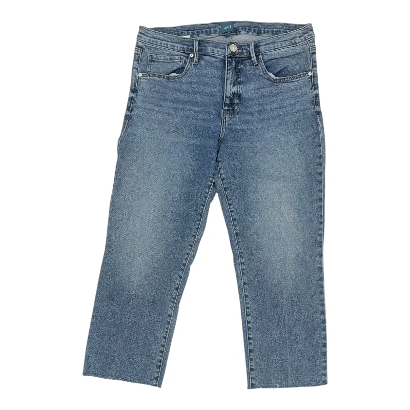 Jeans Cropped By Jag In Blue Denim, Size:16