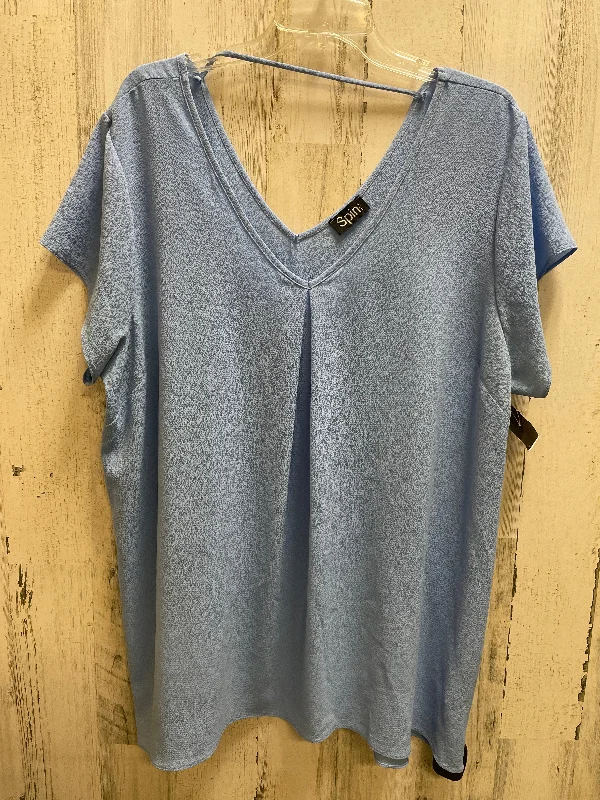 Top Short Sleeve By Spin In Blue, Size: 3x