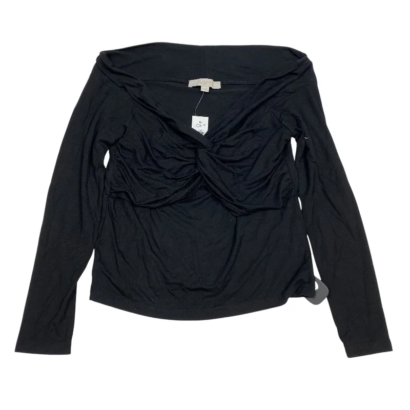 Top Long Sleeve By Loft In Black, Size: M