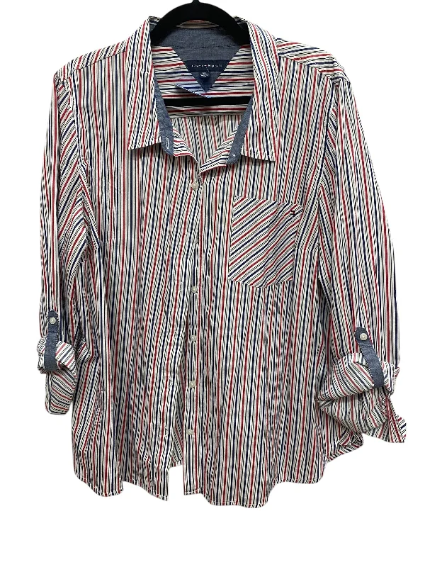 Top Long Sleeve By Tommy Hilfiger In Striped Pattern, Size: Xxl