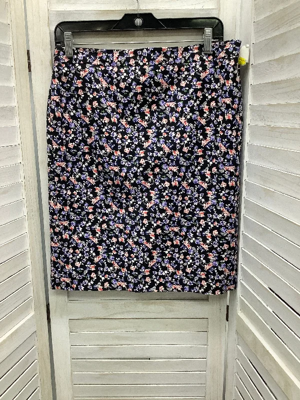 Skirt Midi By Liz Claiborne In Floral Print, Size: 10