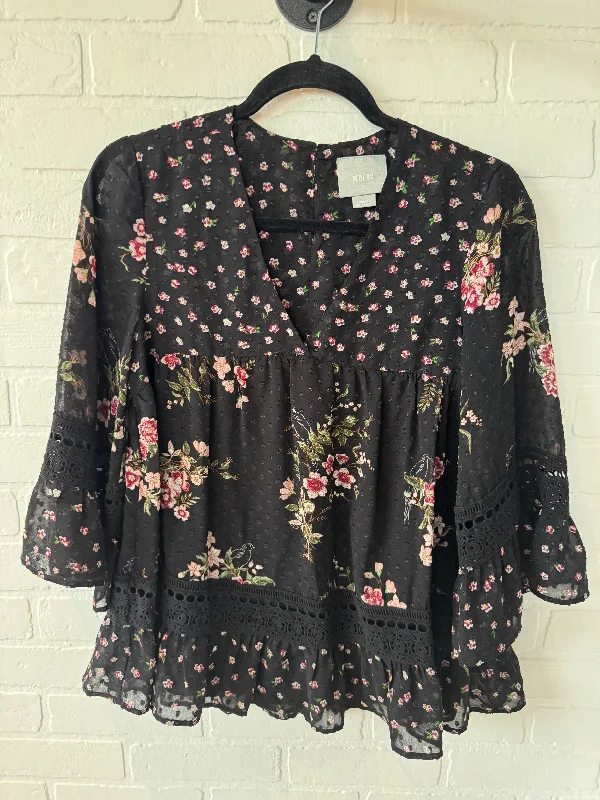 Top 3/4 Sleeve By Maeve In Black, Size: Xs