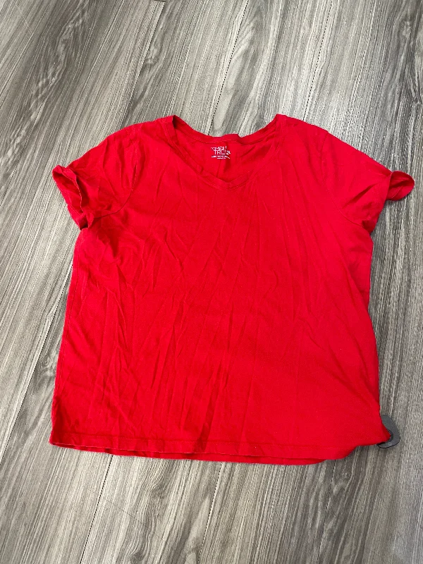 Red Top Short Sleeve Time And Tru, Size Xxl