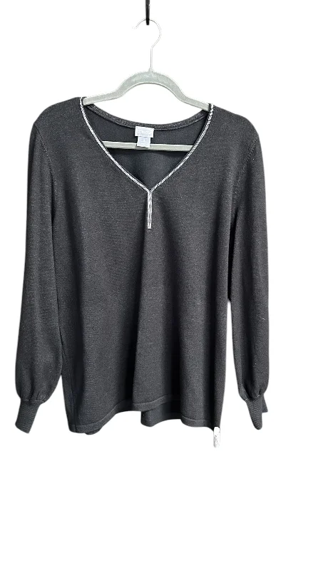 Sweater By Chicos In Grey, Size: M