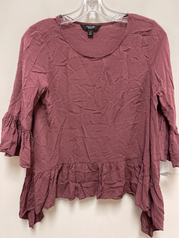 Top 3/4 Sleeve By Simply Vera In Purple, Size: Xs