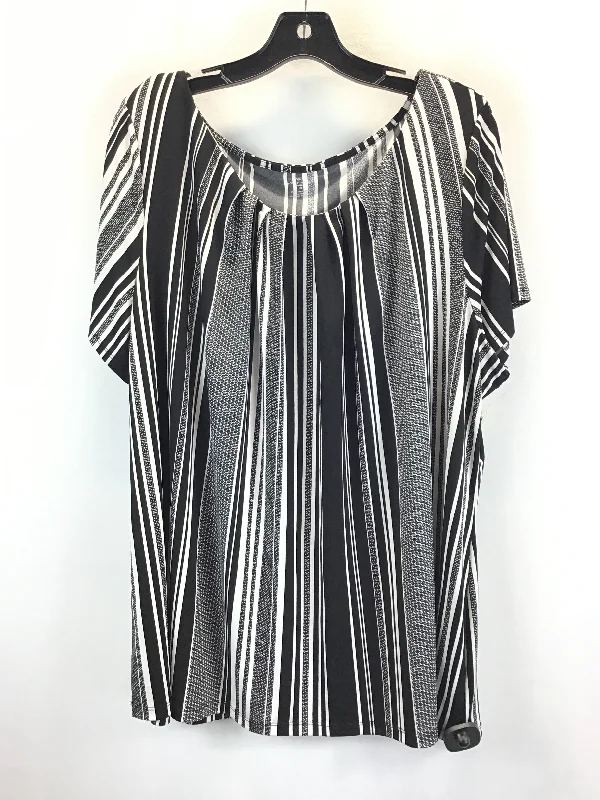 Black & White Top Short Sleeve Worthington, Size 3x