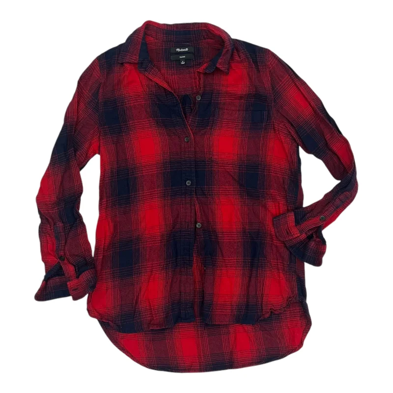 Top Ls By Madewell In Blue & Red, Size:M