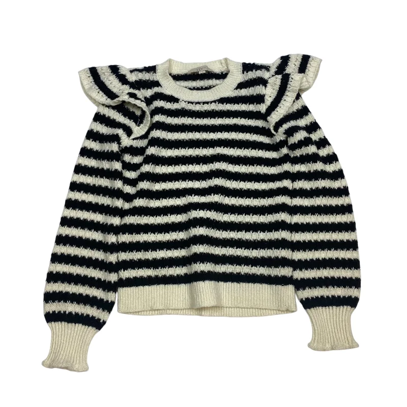 Sweater By Loft In Black & Cream, Size: S