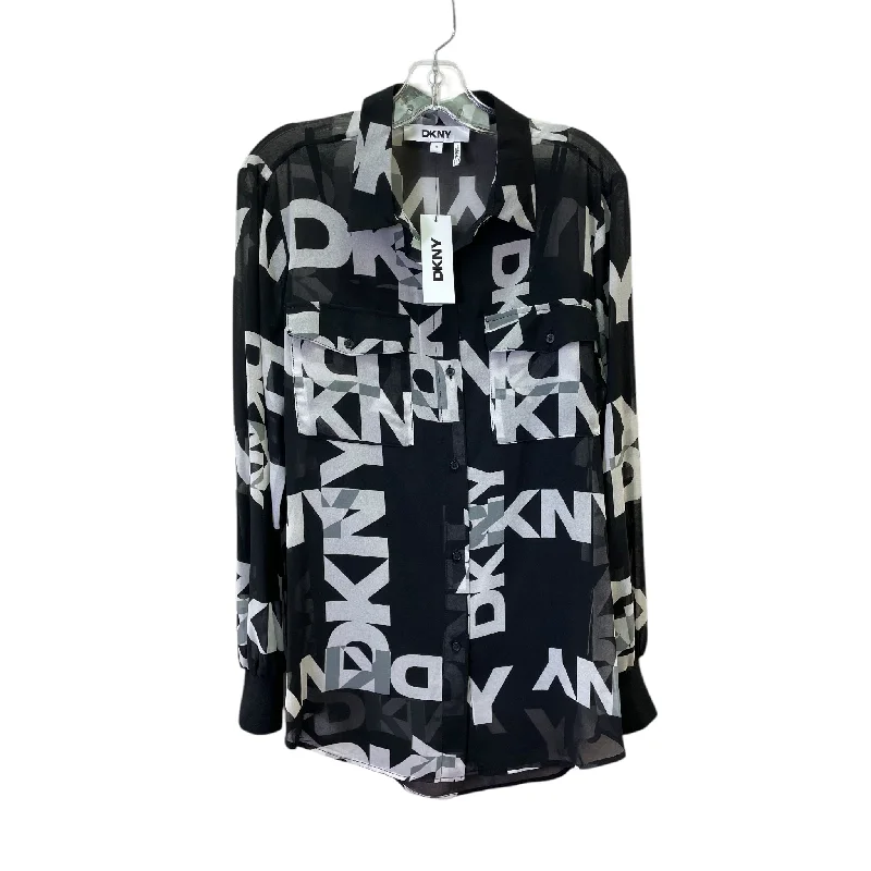 Top Ls By Dkny In Black & White, Size:M