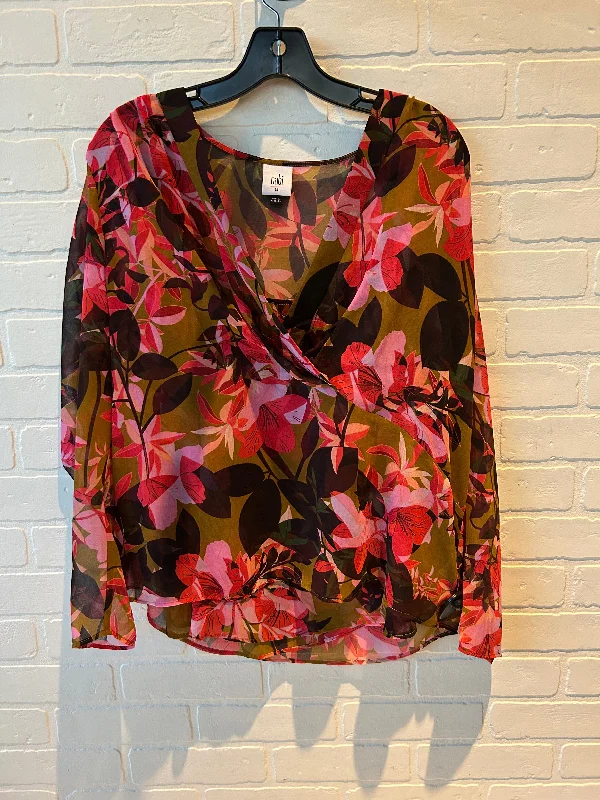 Top 2pc Long Sleeve By Cabi In Floral Print, Size: M