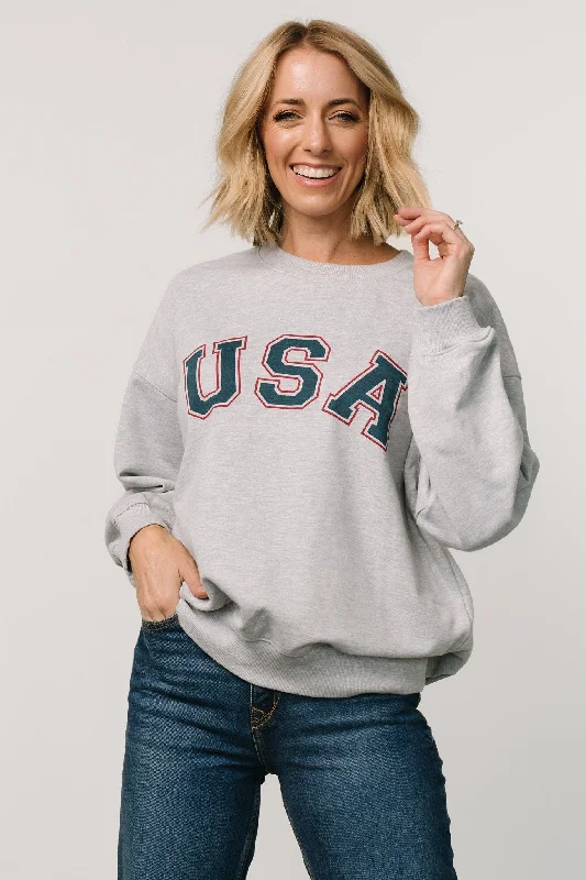 USA Oversized Sweatshirt | Heather Gray