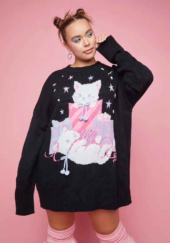 Summer Fashion Plus Smitten Kittens Oversized Sweater