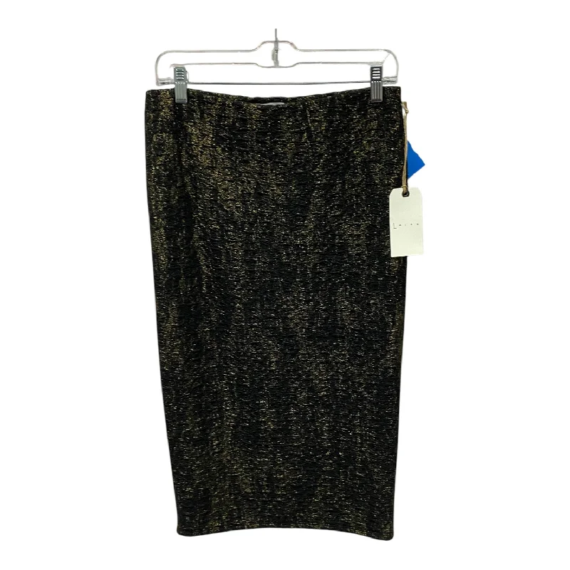 Skirt Midi By Leith In Black & Gold, Size:8