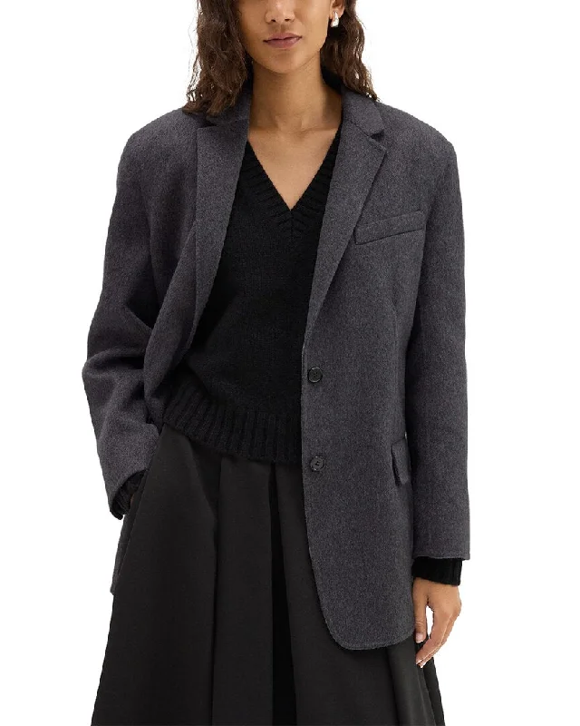 Theory Oversized Wool & Cashmere-Blend Tailor Jacket