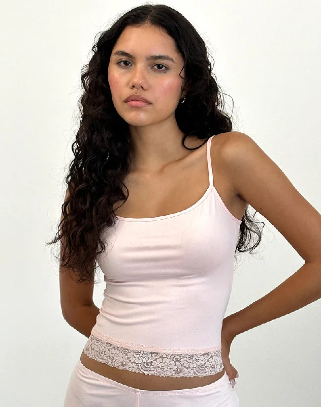 Vikha Vest Top in Soft Jersey Pink