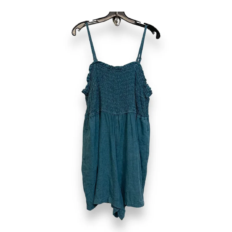 Romper By Pilcro In Blue Denim, Size: 1x