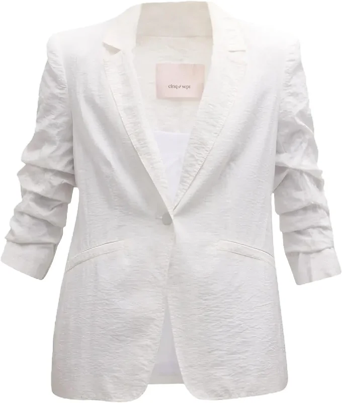 Cinq a Sept Women's Khloe Tumbled Woven Blazer, White