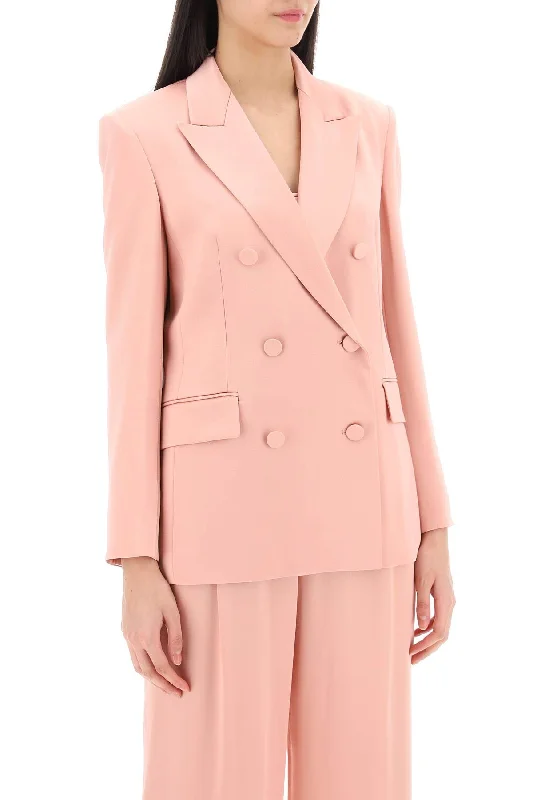 Max Mara Studio Teiera Satin Double-Breasted Blazer