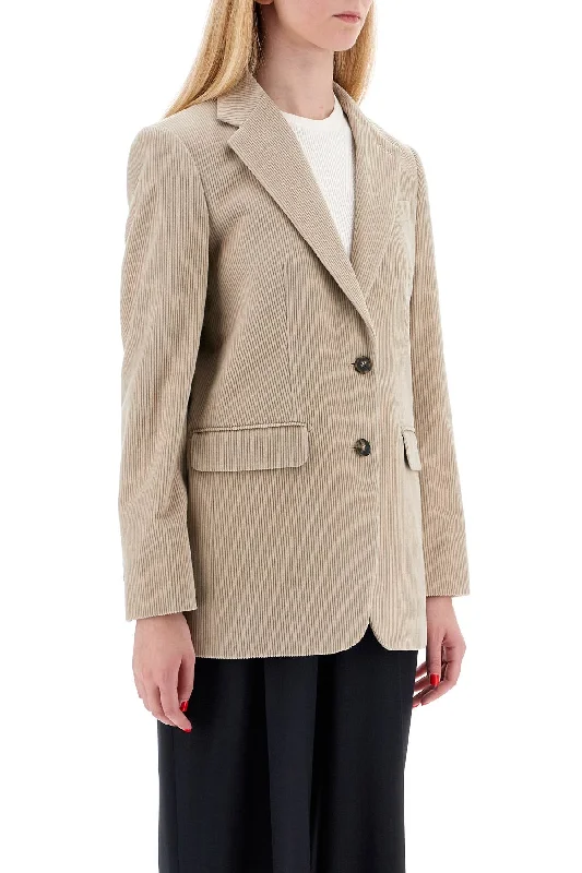 Max Mara Single-Breasted Corduroy Blazer