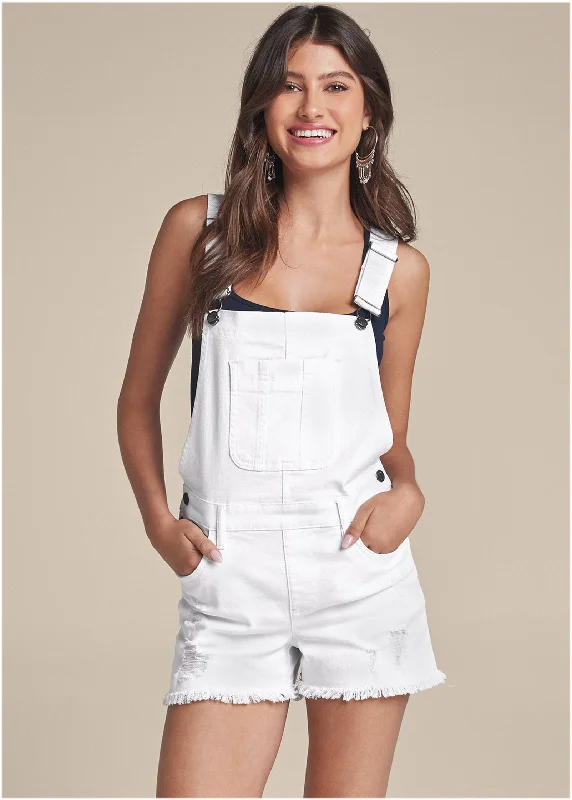 Denim Overalls - White Denim