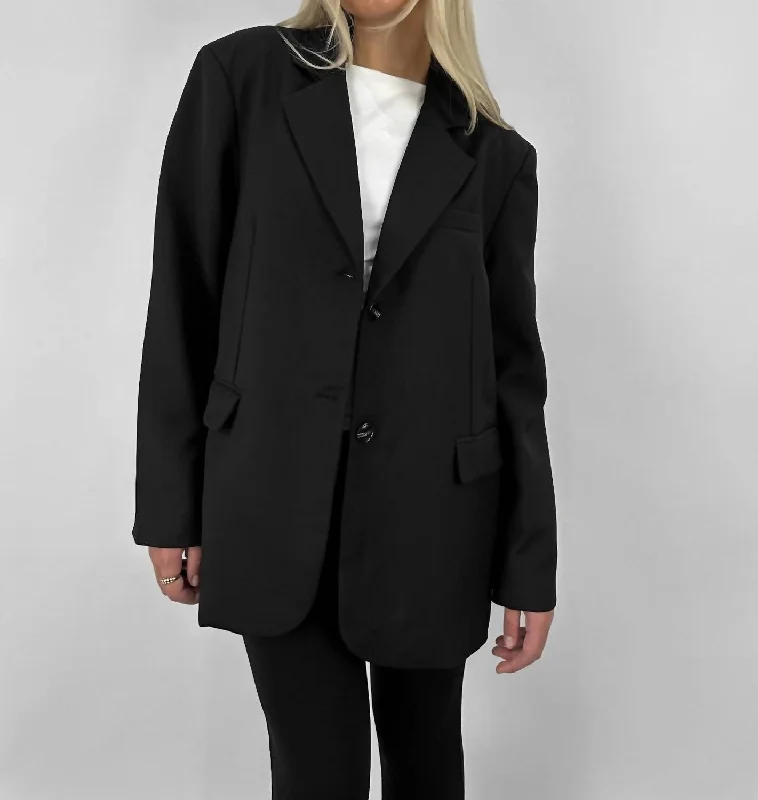 Oversized Menswear Blazer In Black